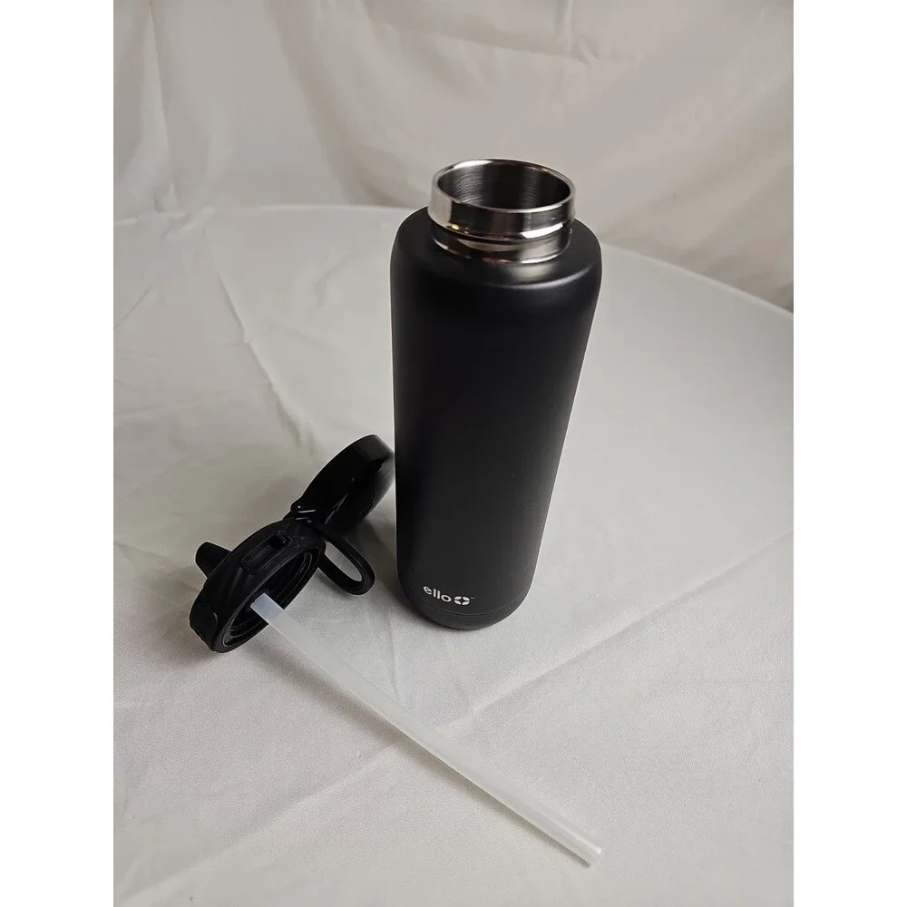Ello Cooper 22 oz Vacuum Insulated Stainless Steel Water Bottle Black Leak Proof